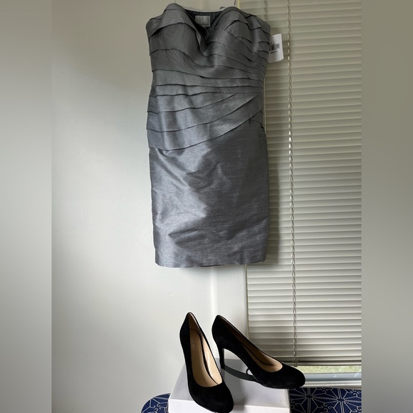 Donna Morgan Formal Silver/Grey Strapless Dress, size 14, NWT - Picture 13 of 15